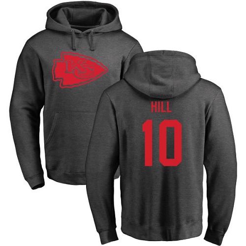 Men Kansas City Chiefs #10 Hill Tyreek Ash One Color Pullover Hoodie->kansas city chiefs->NFL Jersey
